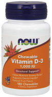 Vitamín D3 1000 IU cmúľací Now Foods Vitamín D3 1000 IU cmúľací Now Foods