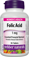 Kyselina listová (folát) 1 mg Webber Naturals Kyselina listová (folát) 1 mg Webber Naturals