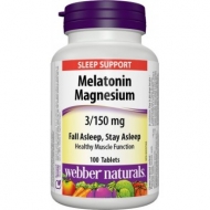 Melatonin + Magnesium 3/150 mg Webber Naturals Melatonin + Magnesium 3/150 mg Webber Naturals