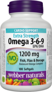 Omega 3-6-9 1200 mg vysoká účinnosť Webber Naturals Omega 3-6-9 1200 mg vysoká účinnosť Webber Naturals