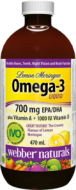 Omega-3 + vitamín A a D s príchuťou citróna Webber Naturals Omega-3 + vitamín A a D s príchuťou citróna Webber Naturals