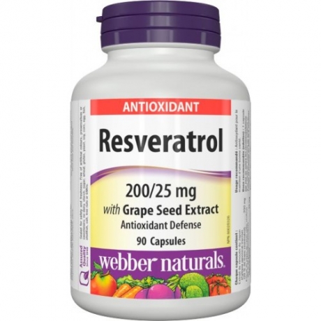 Resveratrol, Grape Seed 200/25 mg Webber Naturals