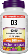 Vitamín D3 400 IU Webber Naturals Vitamín D3 400 IU Webber Naturals