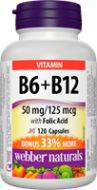 Vitamín B6 + B12 + kyselina listová Webber Naturals Vitamín B6 + B12 + kyselina listová Webber Naturals