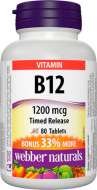 Vitamín B12 1200 mcg časované BONUS Webber Naturals Vitamín B12 1200 mcg časované BONUS Webber Naturals