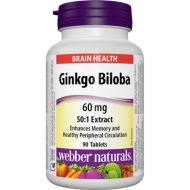 Ginkgo Biloba 60 mg Webber Naturals Ginkgo Biloba 60 mg Webber Naturals