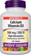 Calcium 300 mg + Vitamín D3 200 IU Webber Naturals Calcium 300 mg + Vitamín D3 200 IU Webber Naturals