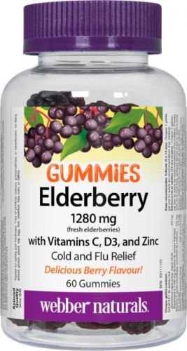 Baza čierna (Elderberry), Vitamín C, D3 a Zinok Webber Naturals