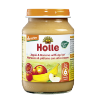 HOLLE detská výživa jablko, banán, marhuľa od 6 mesiaca HOLLE detská výživa jablko, banán, marhuľa od 6 mesiaca