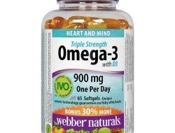 Omega-3, Vitamin D3 900 mg Webber Naturals