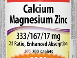 Calcium, Magnesium, Zinc 333 mg/167 mg/17 mg Webber Naturals