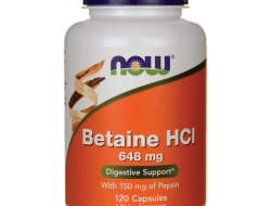 Betaine HCl 648 mg + Pepsin 150 mg Now Foods