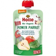 HOLLE Detské bio pyré jablko, hruška a špenát od 6 mesiaca Power Parrot HOLLE Detské bio pyré jablko, hruška a špenát od 6 mesiaca Power Parrot