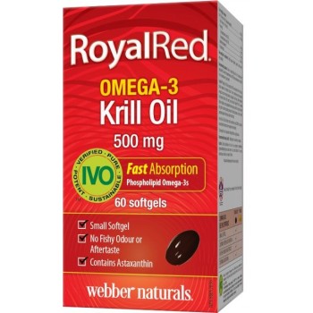 Omega-3 RoyalRed Krill Oil 500 mg Webber Naturals