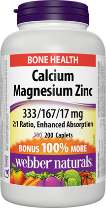 Calcium, Magnesium, Zinc 333 mg/167 mg/17 mg Webber Naturals